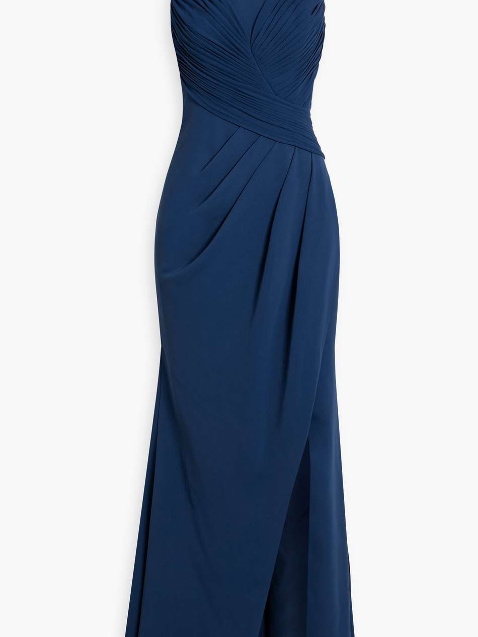 pleated crepe gown