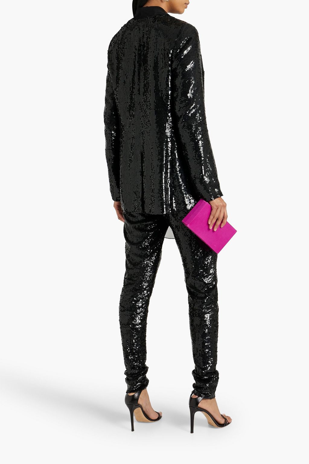 OSCAR DE LA RENTA Sequined silk-chiffon blazer