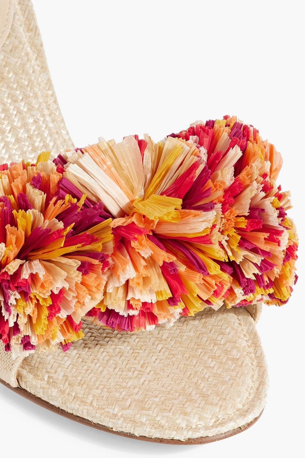 SAM EDELMAN Olia pompom-embellished canvas mules