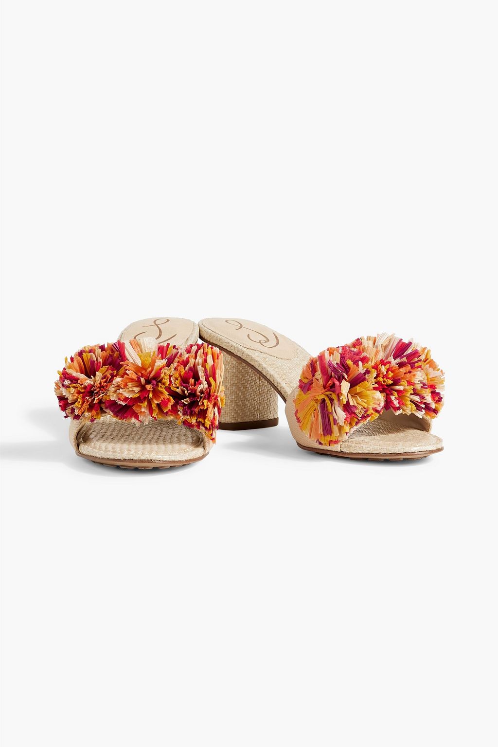 SAM EDELMAN Olia pompom-embellished canvas mules