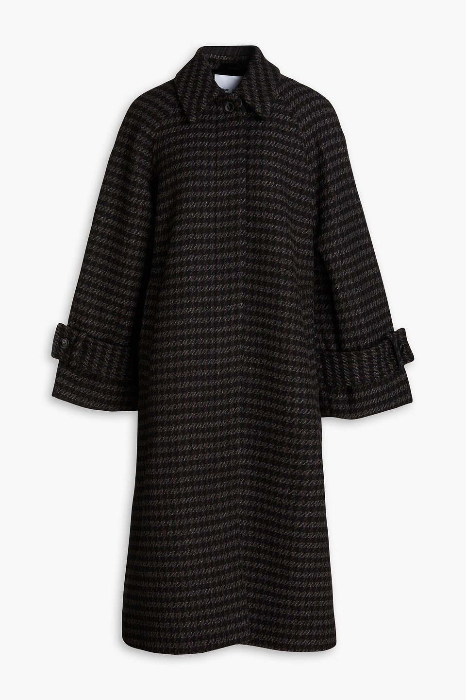 Samsoe & Samsoe Mantel Aus Einer Wollmischung Mit Hahnentrittmuster
