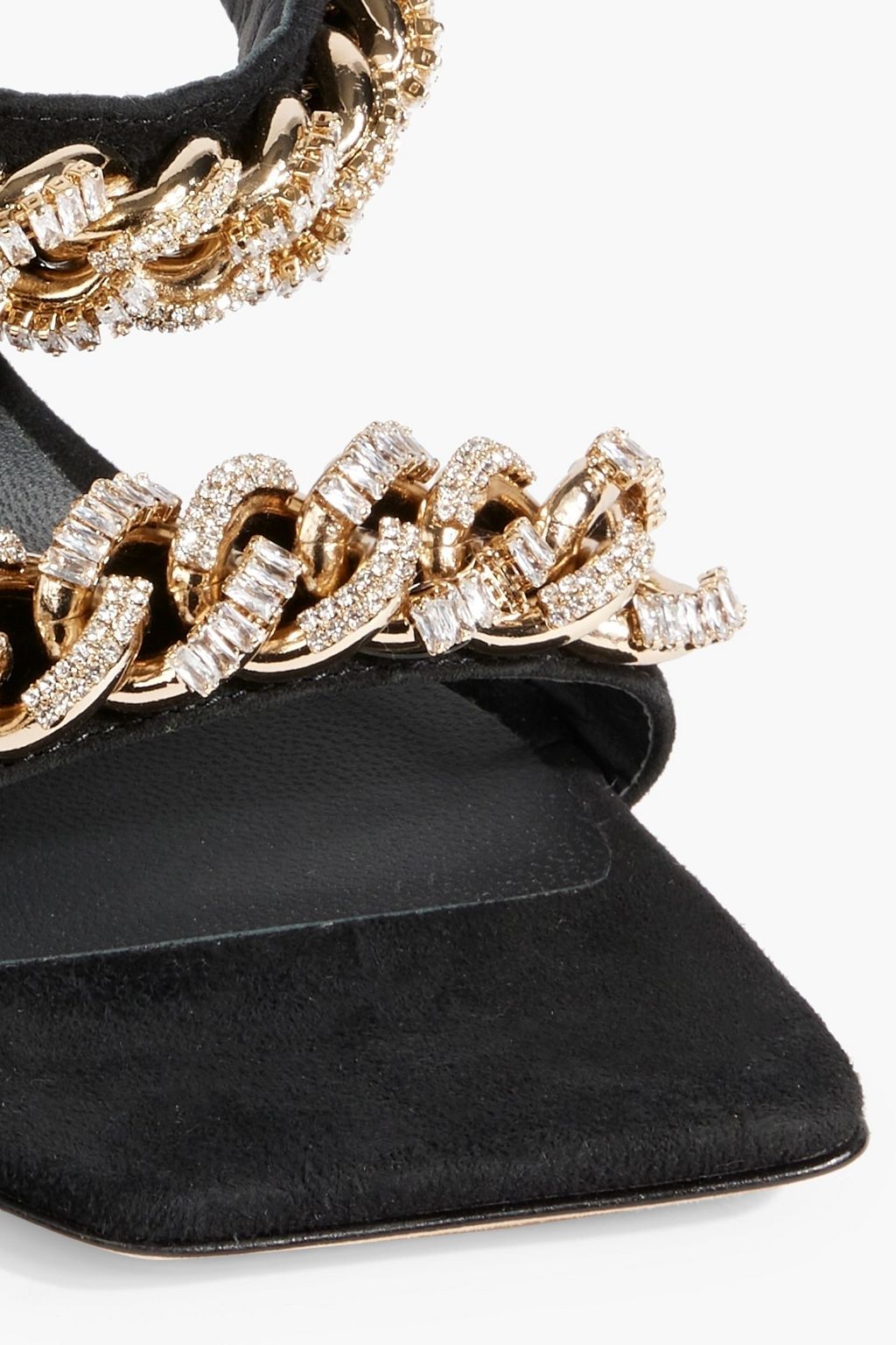 GIUSEPPE ZANOTTI Berenicee chain-embellished suede wedge mules