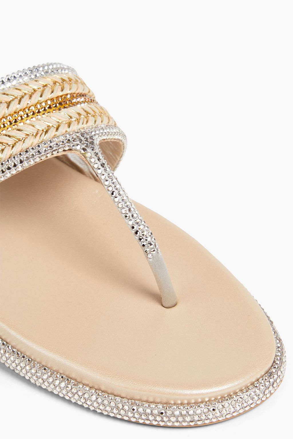 RENE' CAOVILLA Juta crystal-embellished satin sandals