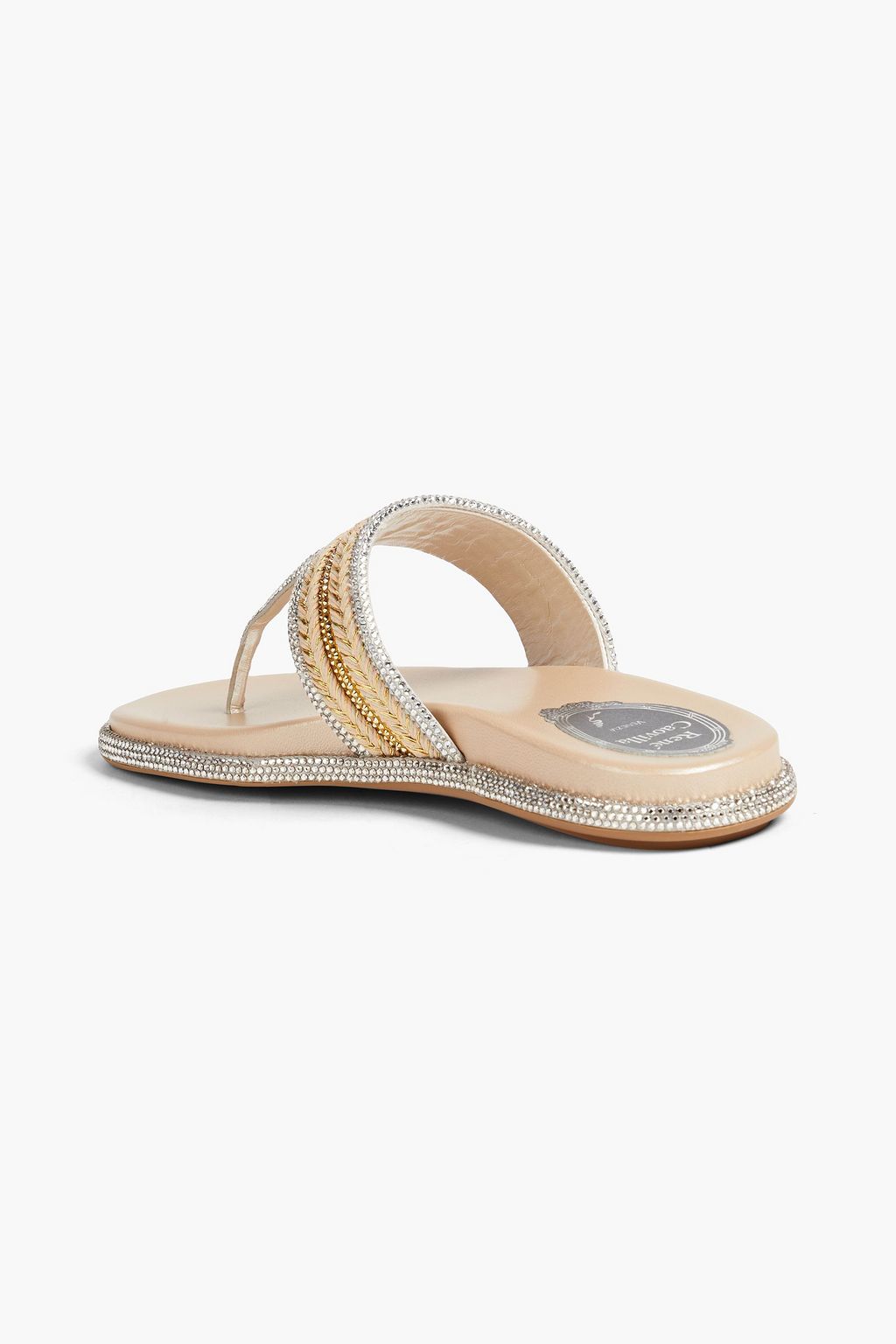 RENE' CAOVILLA Juta crystal-embellished satin sandals