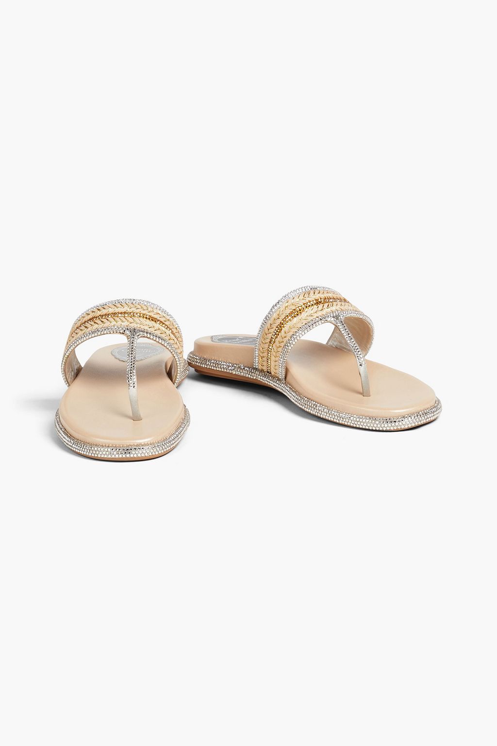 RENE' CAOVILLA Juta crystal-embellished satin sandals