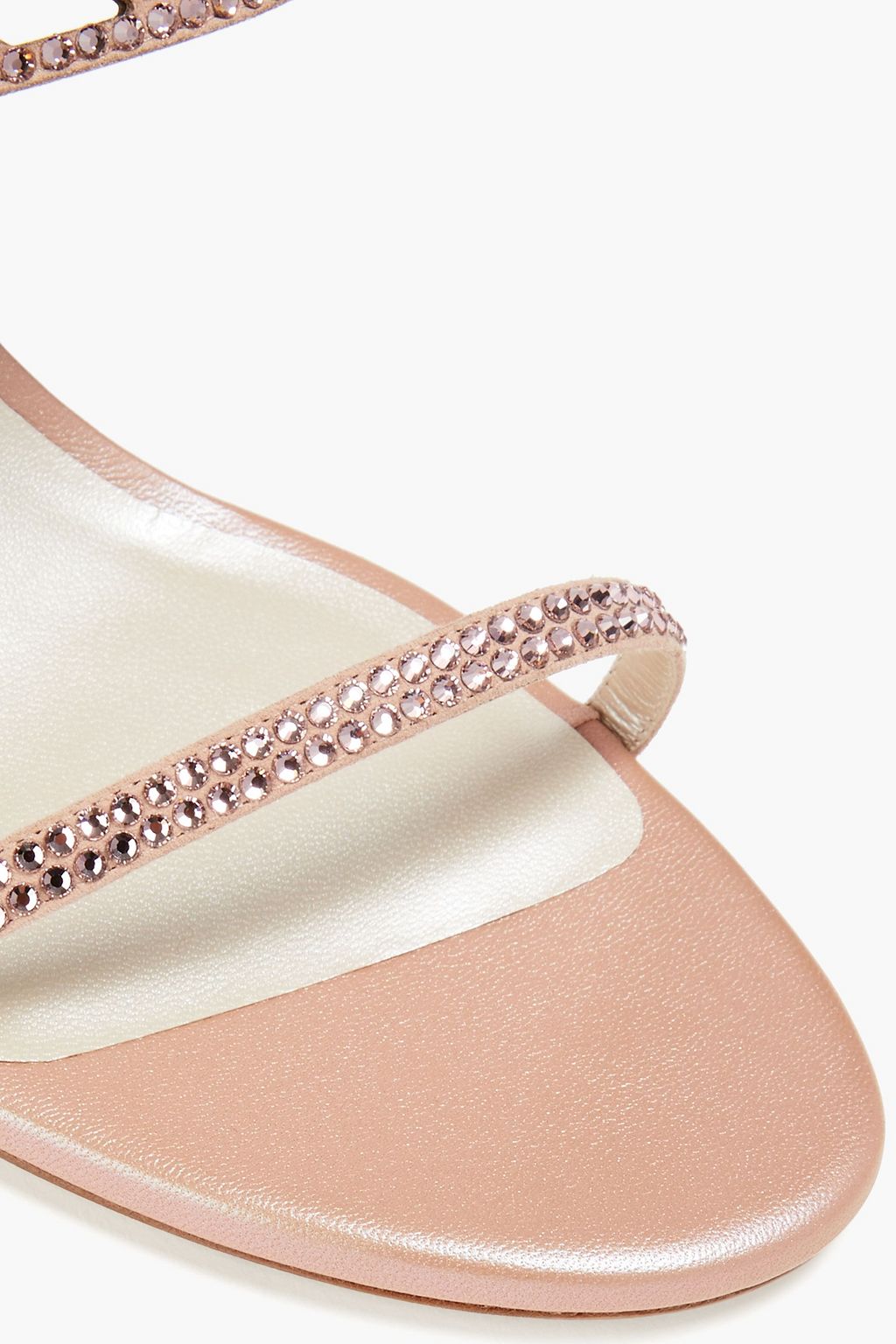 RENE' CAOVILLA Isabel crystal-embellished laser-cut suede mules
