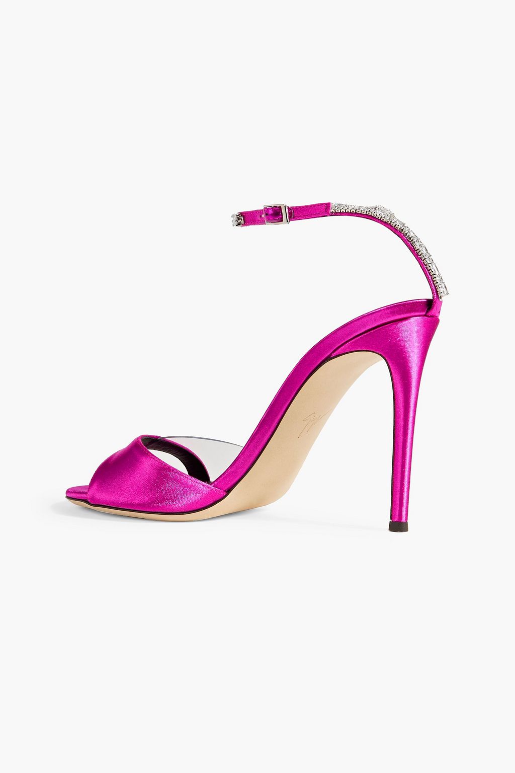 GIUSEPPE ZANOTTI Leeah crystal-embellished PVC and satin sandals