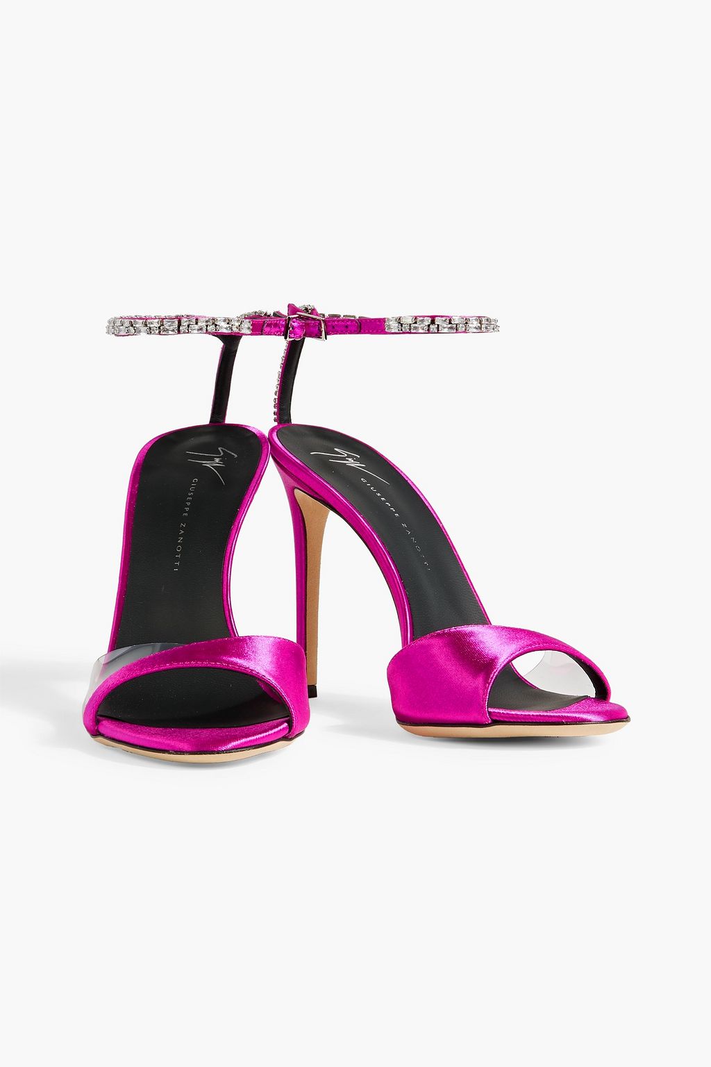 GIUSEPPE ZANOTTI Leeah crystal-embellished PVC and satin sandals