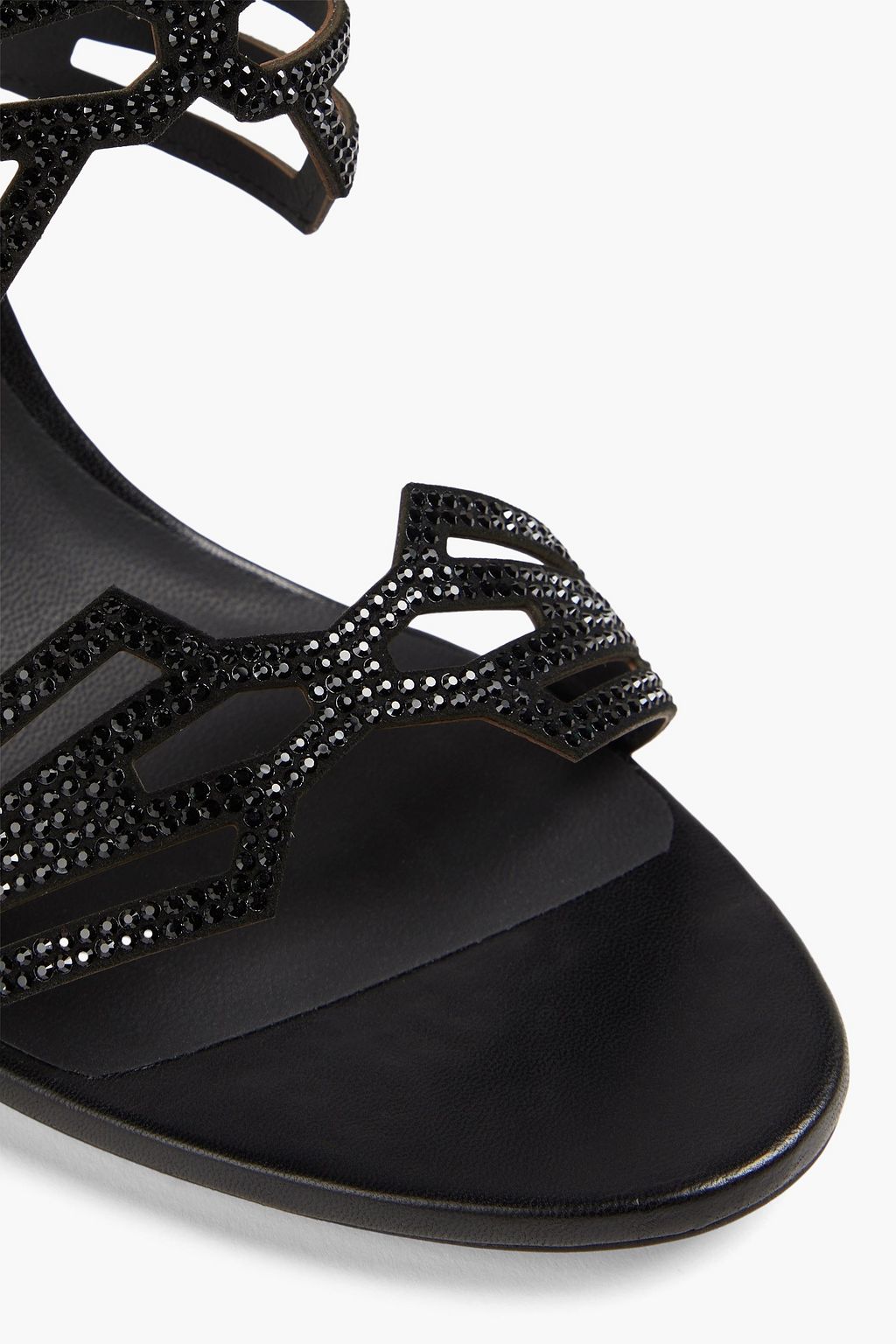 RENE' CAOVILLA Nadine crystal-embellished suede sandals