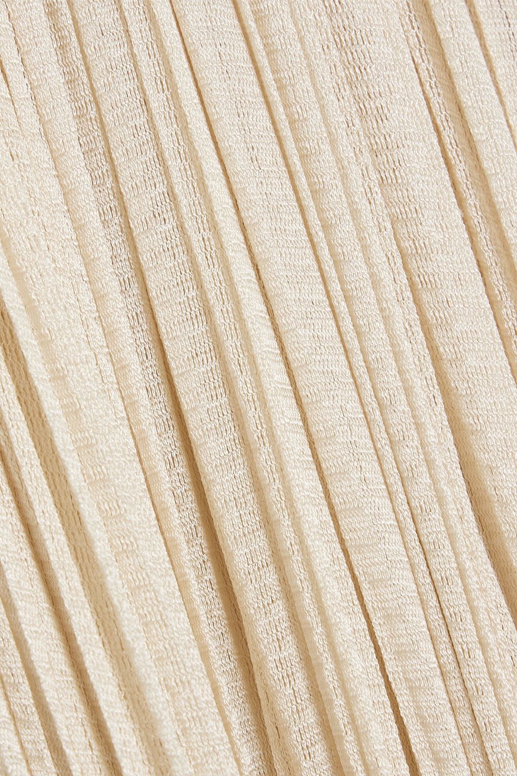 MARIA LUCIA HOHAN Rayana plissé crochet-knit silk gown