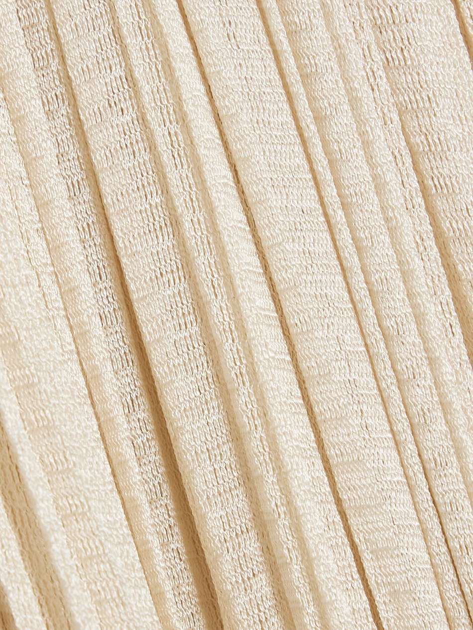 rayana plissé crochet-knit silk gown