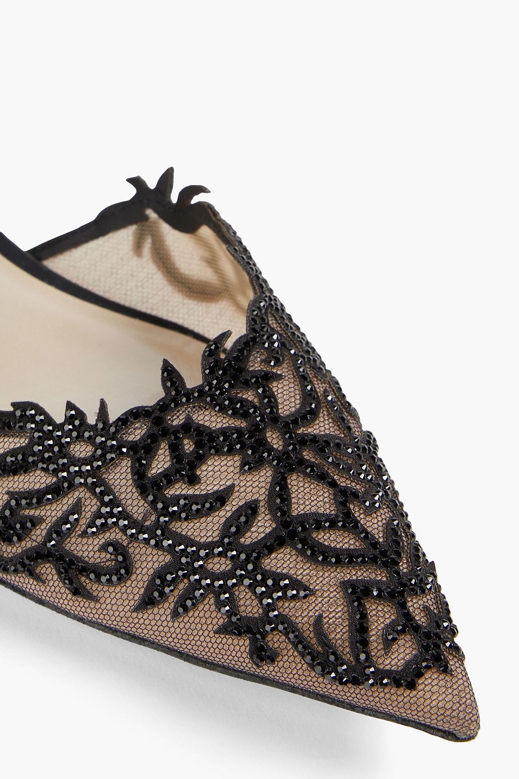RENE' CAOVILLA Guendy embellished mesh point-toe flats