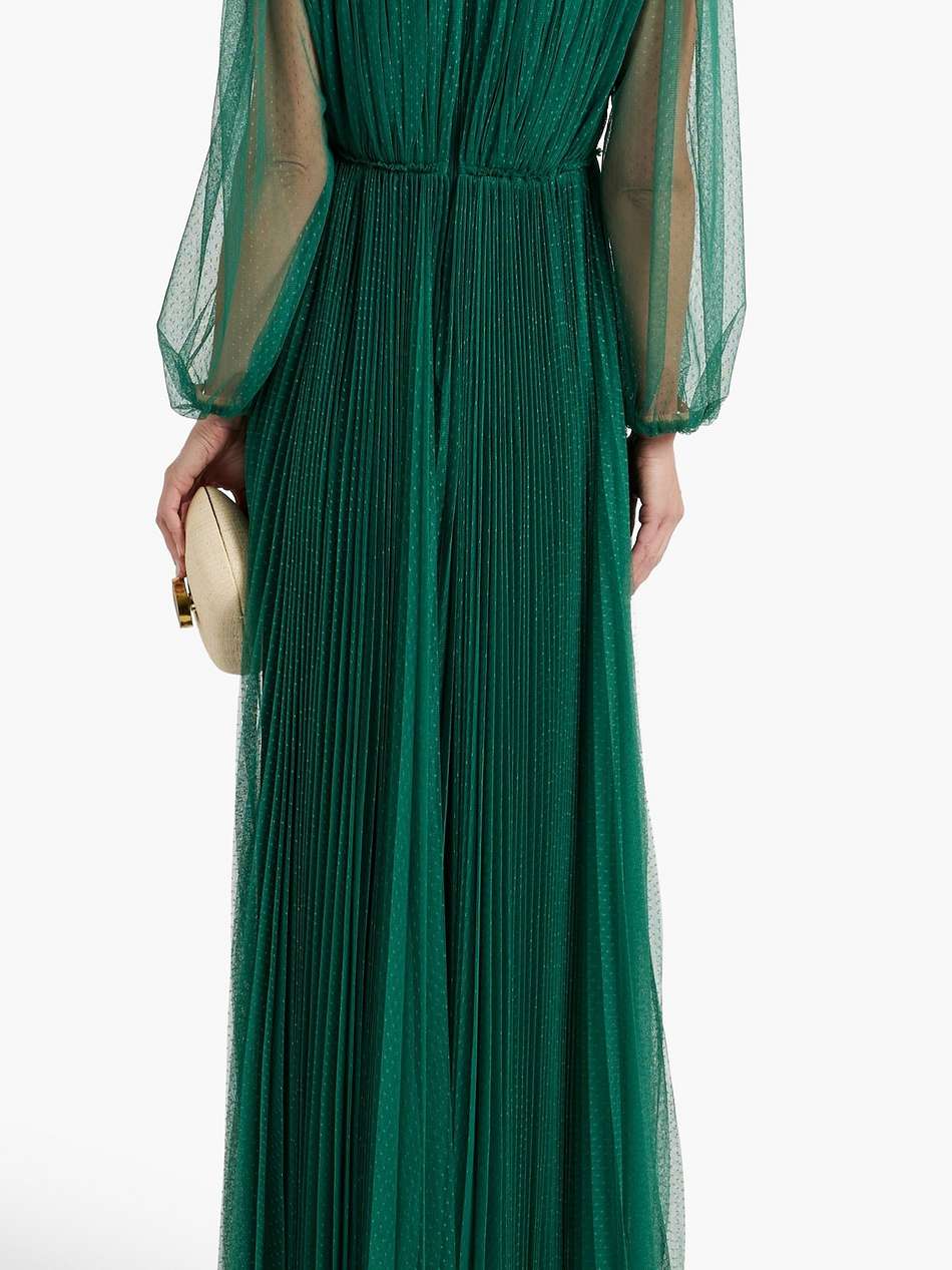 janelle plissé-point d'esprit gown
