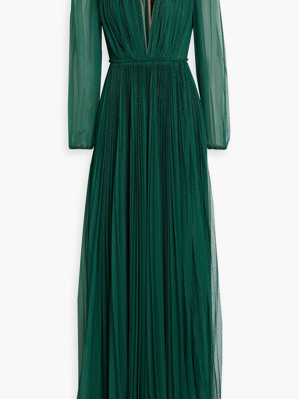 janelle plissé-point d'esprit gown