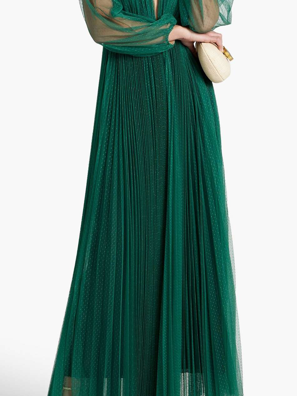 janelle plissé-point d'esprit gown