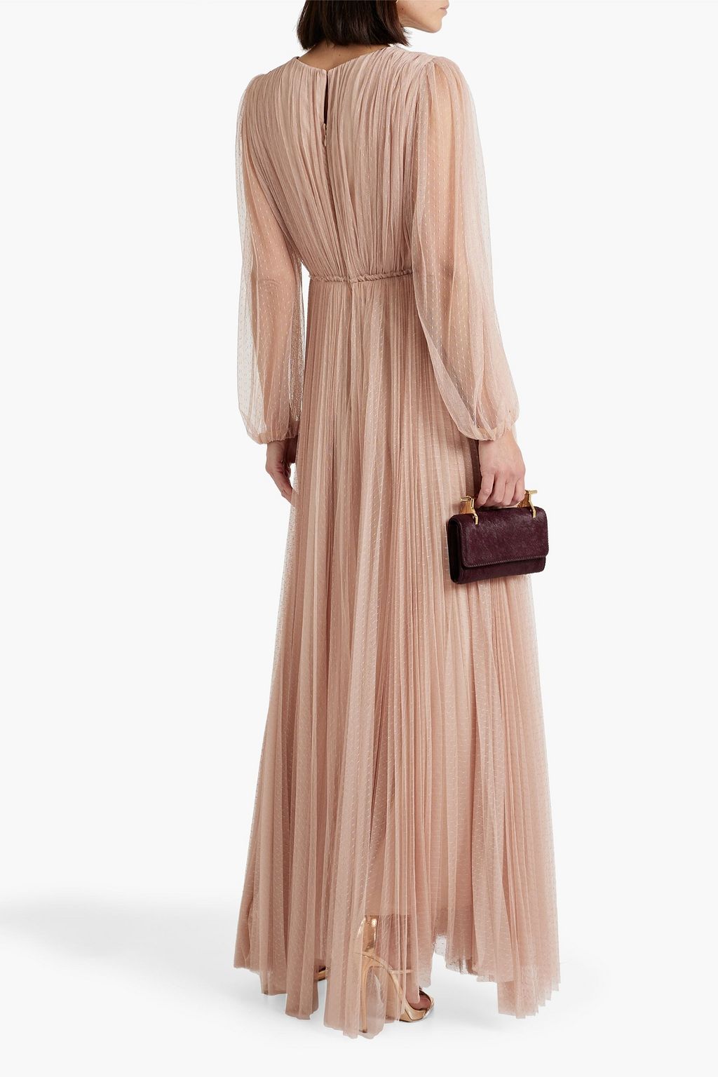 MARIA LUCIA HOHAN Janelle plissé-point d'esprit gown
