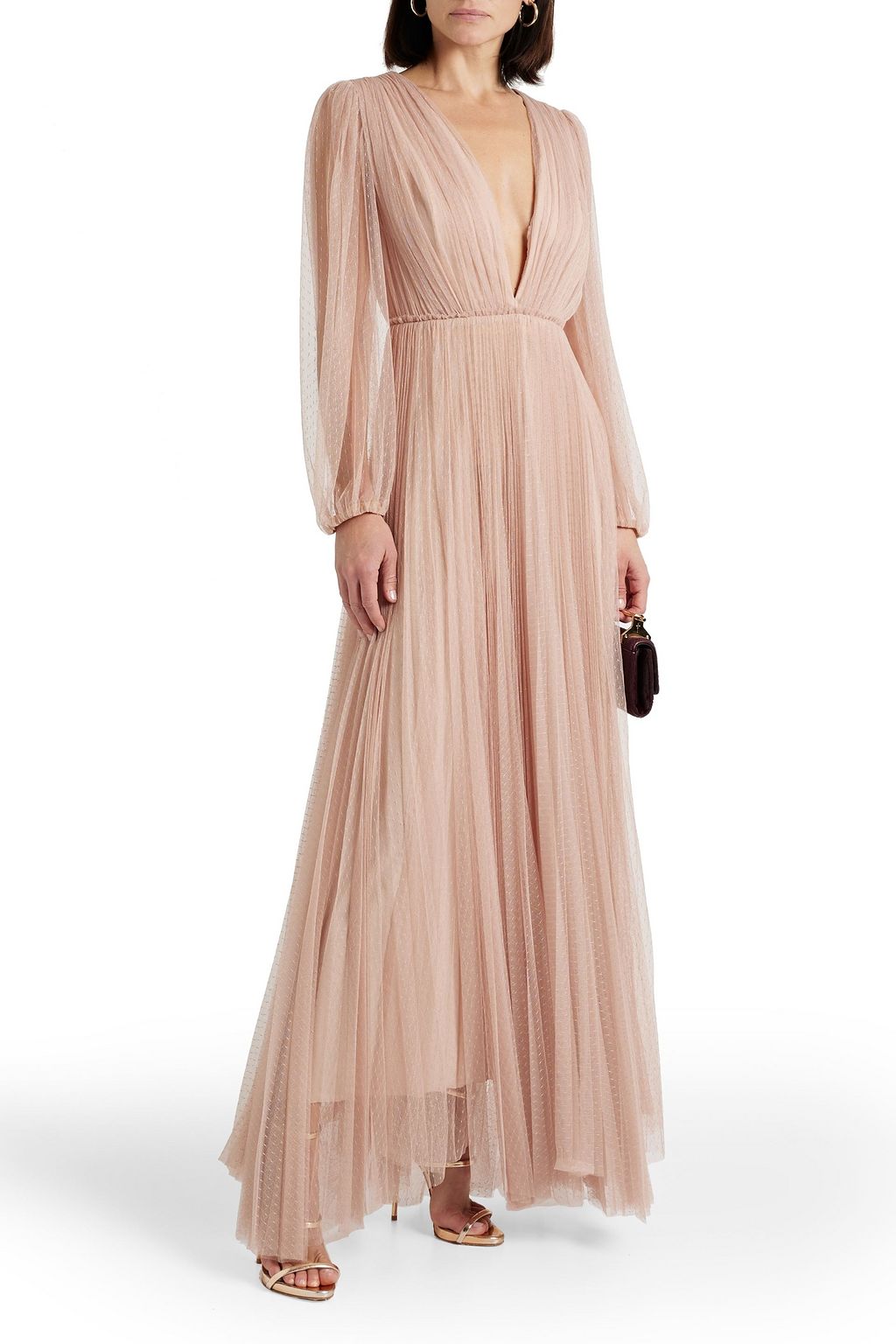 MARIA LUCIA HOHAN Janelle plissé-point d'esprit gown