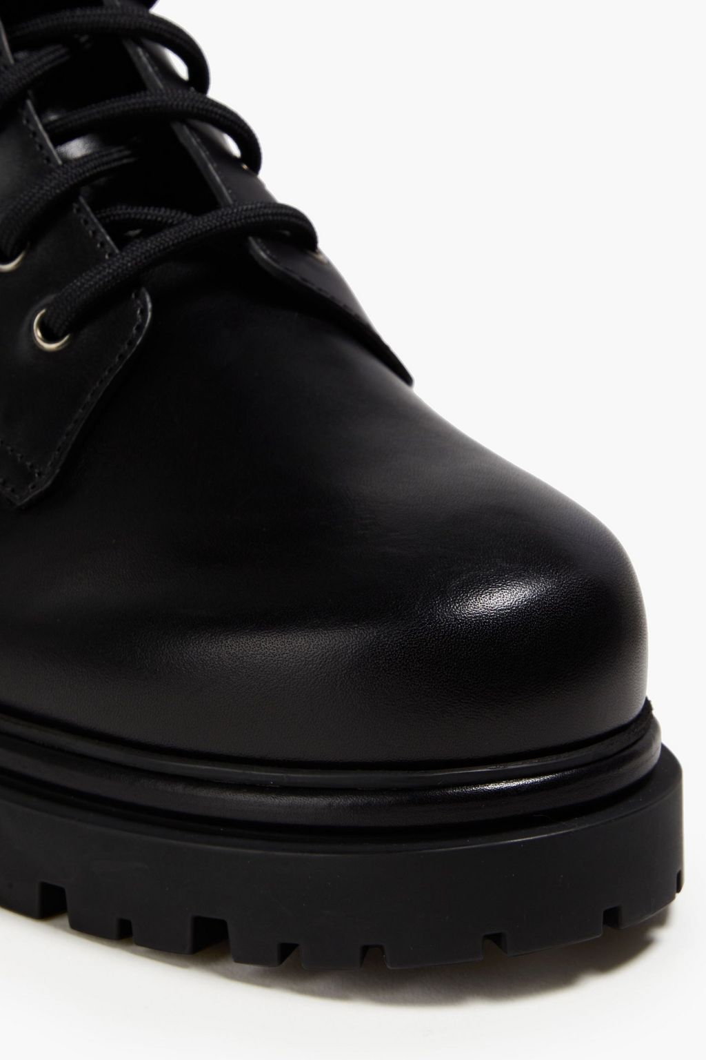 RENE' CAOVILLA Crystal-embellished leather combat boots