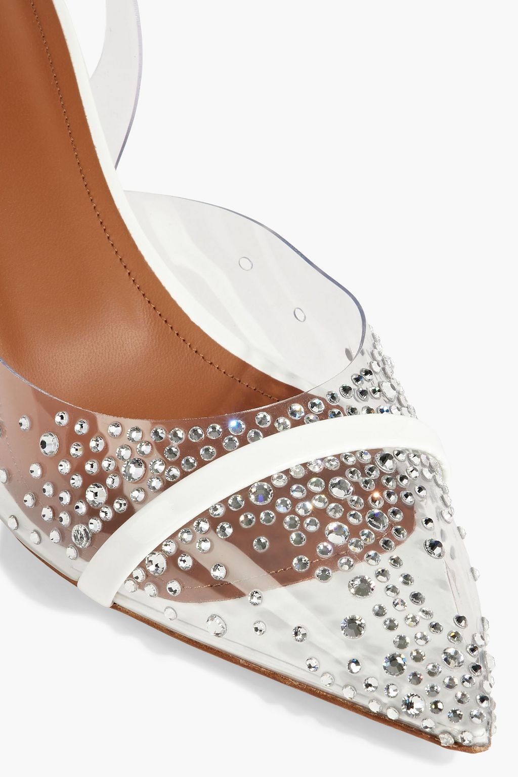 MALONE SOULIERS Juliet 45 crystal-embellished PVC slingback pumps