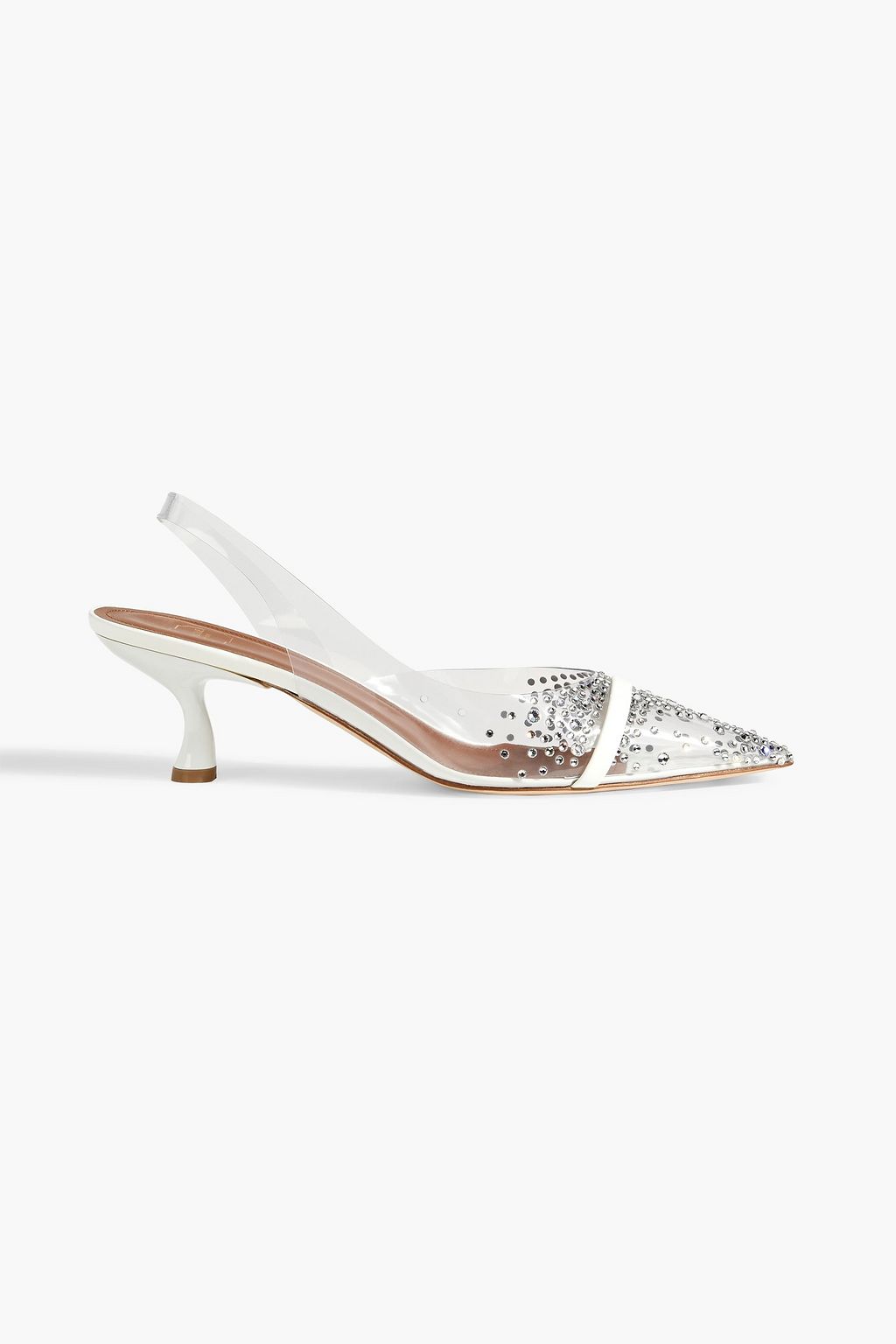 MALONE SOULIERS Juliet 45 crystal-embellished PVC slingback pumps | THE ...