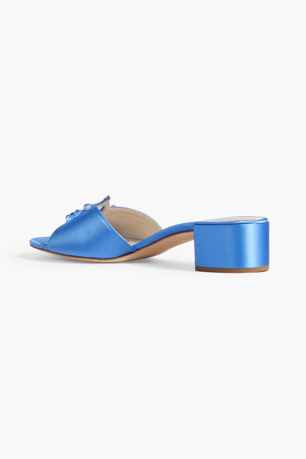 RENE' CAOVILLA Chantel crystal-embellished satin mules