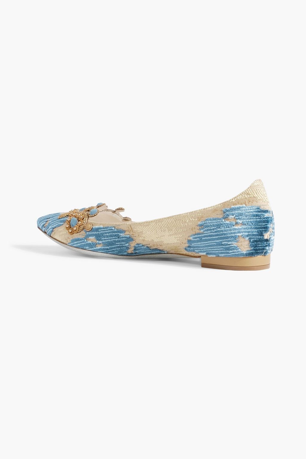 RENE' CAOVILLA Veneziana devoré-velvet point-toe flats