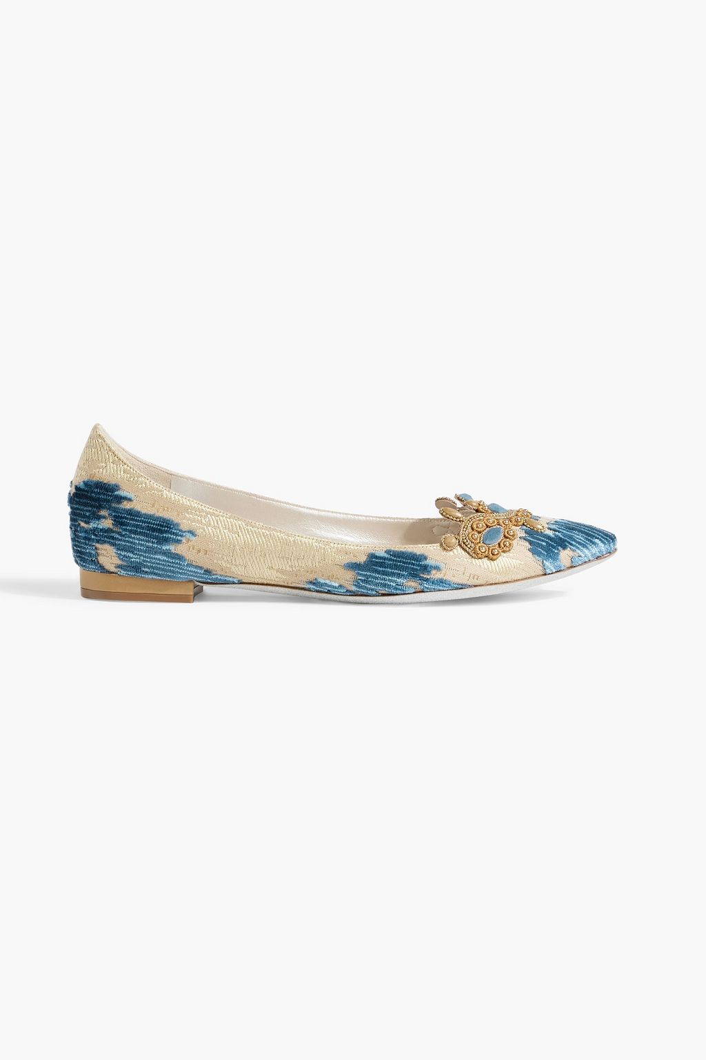 RENE' CAOVILLA Veneziana devoré-velvet point-toe flats | THE OUTNET