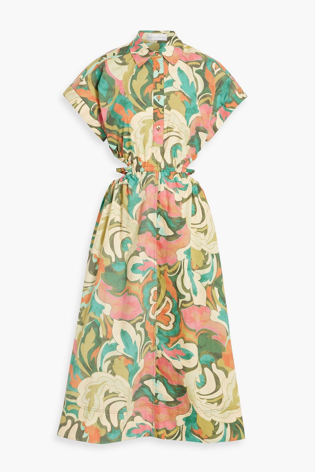 Printed cotton midi shirt dress - Tory Burch - Women