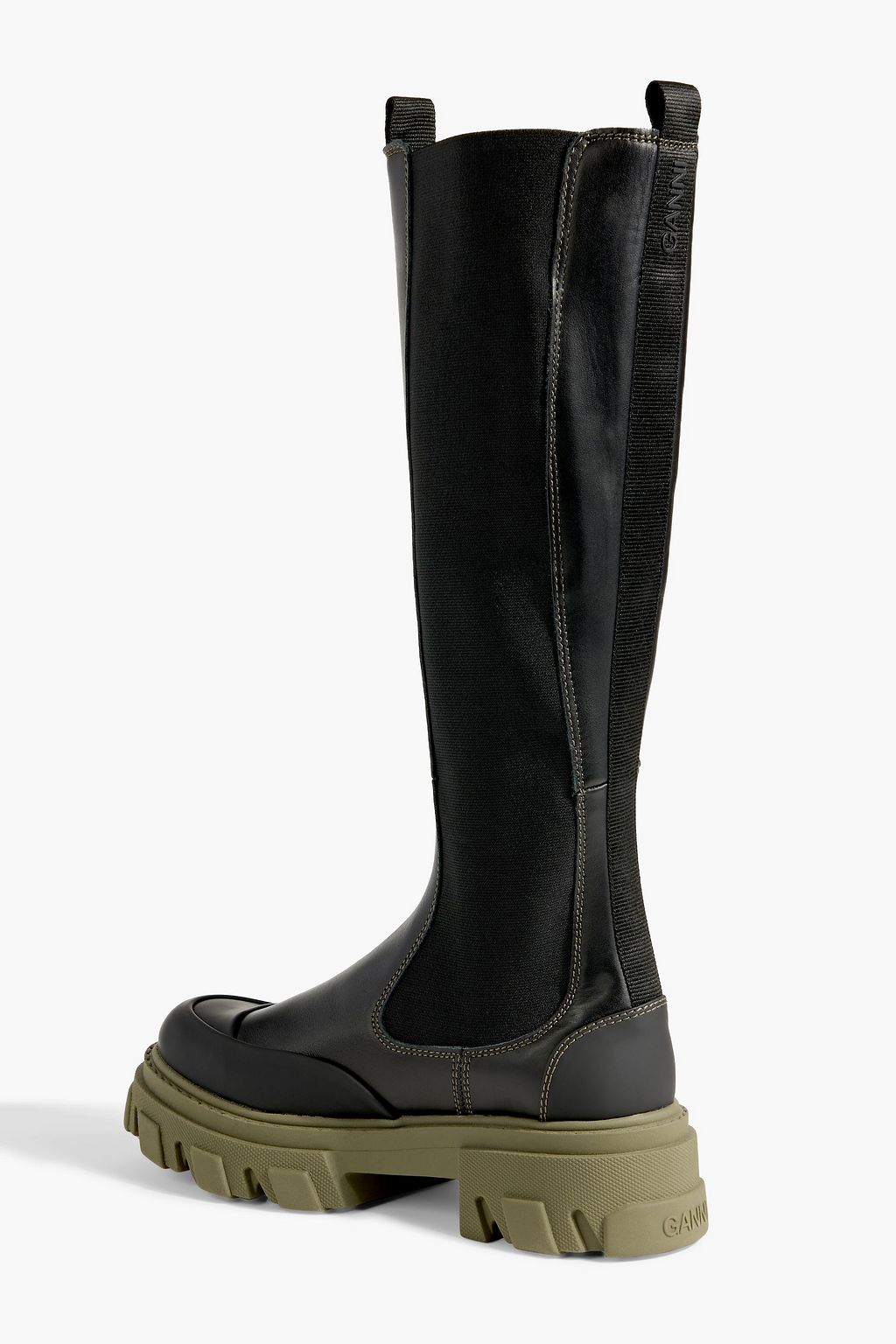 GANNI Leather knee boots