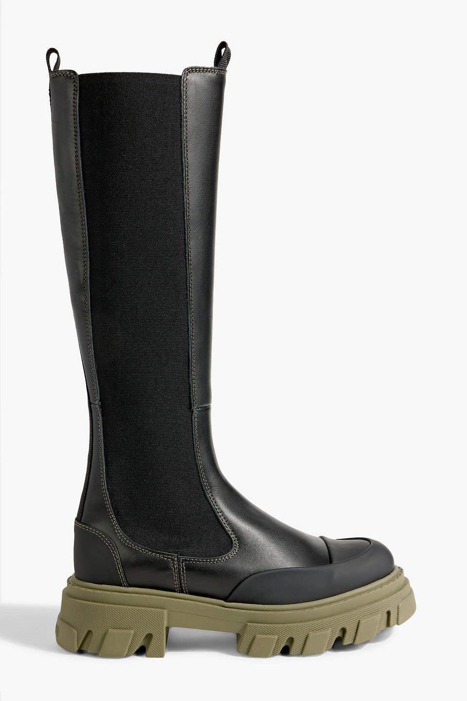 GANNI Leather knee boots