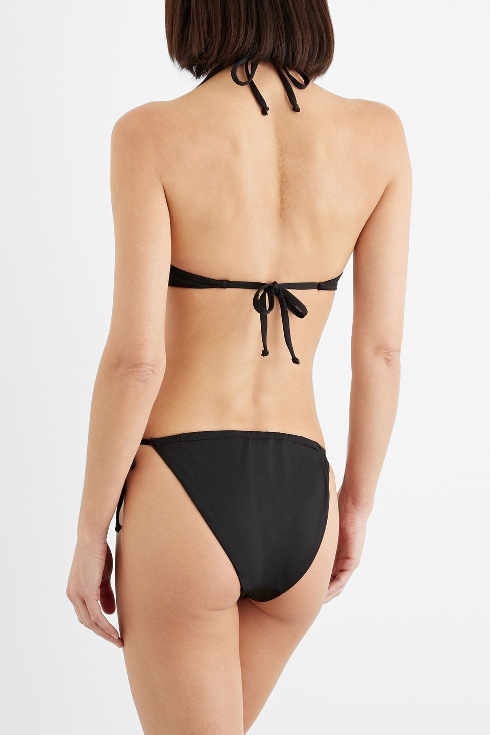 Shop Iris & Ink Alexandra Low-rise Bikini Briefs In Black