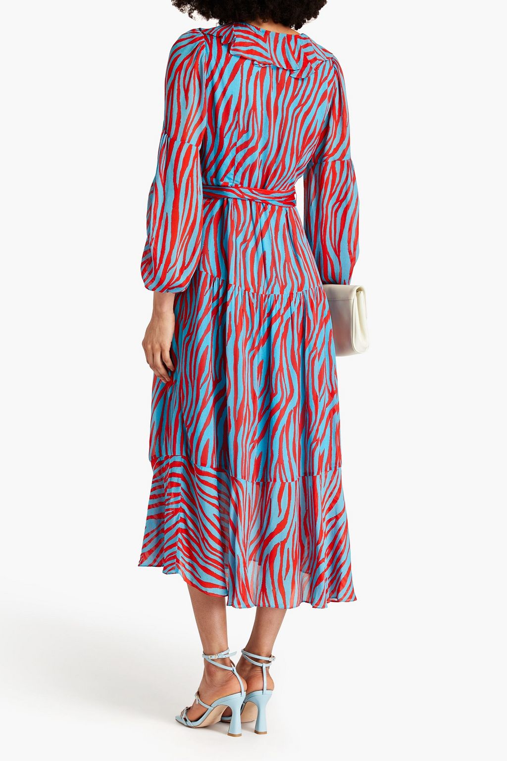 DIANE VON FURSTENBERG Jaxson ruffled printed crepe de chine midi dress ...