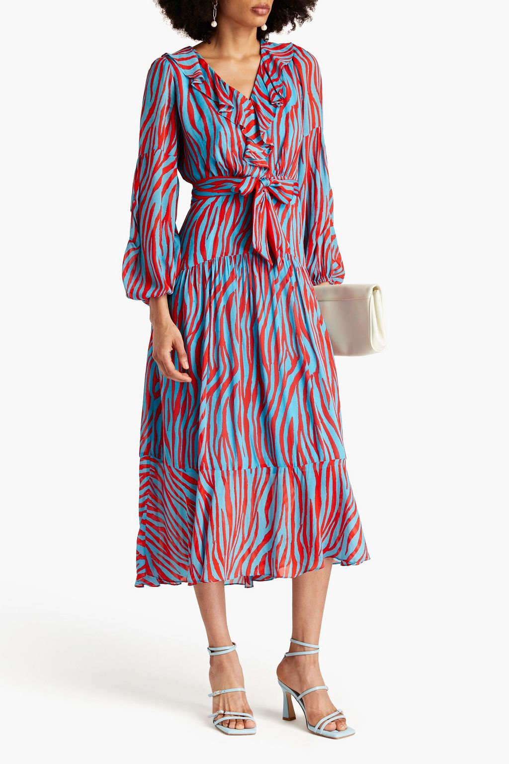 DIANE VON FURSTENBERG Jaxson ruffled printed crepe de chine midi dress