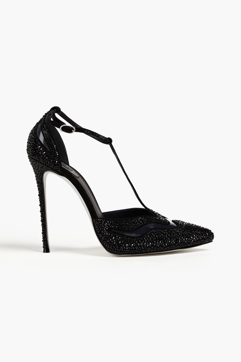 Tulay crystal embellished suede and PVC sandals