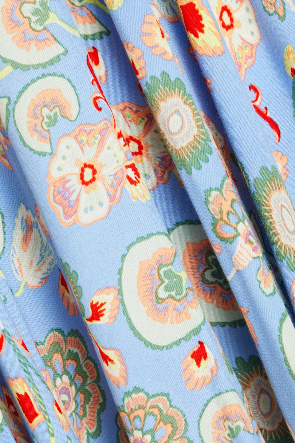 Diane Von Furstenberg Gaines Belted Printed Crepe De Chine Maxi Dress In Light Blue