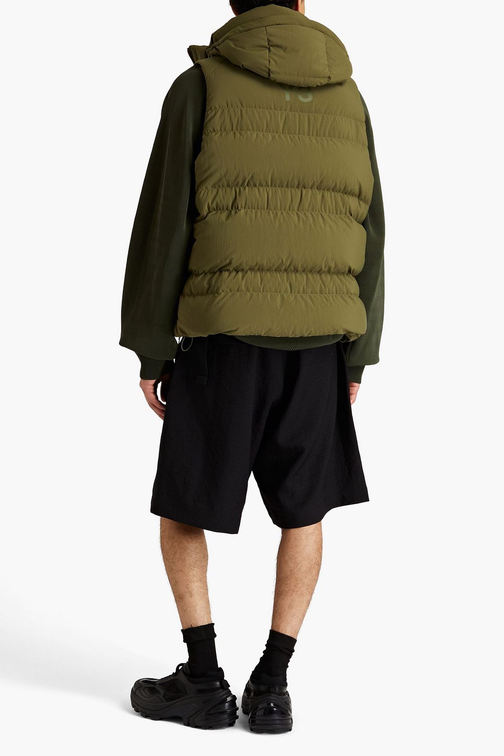 Y-3 Quilted shell hooded down vest
