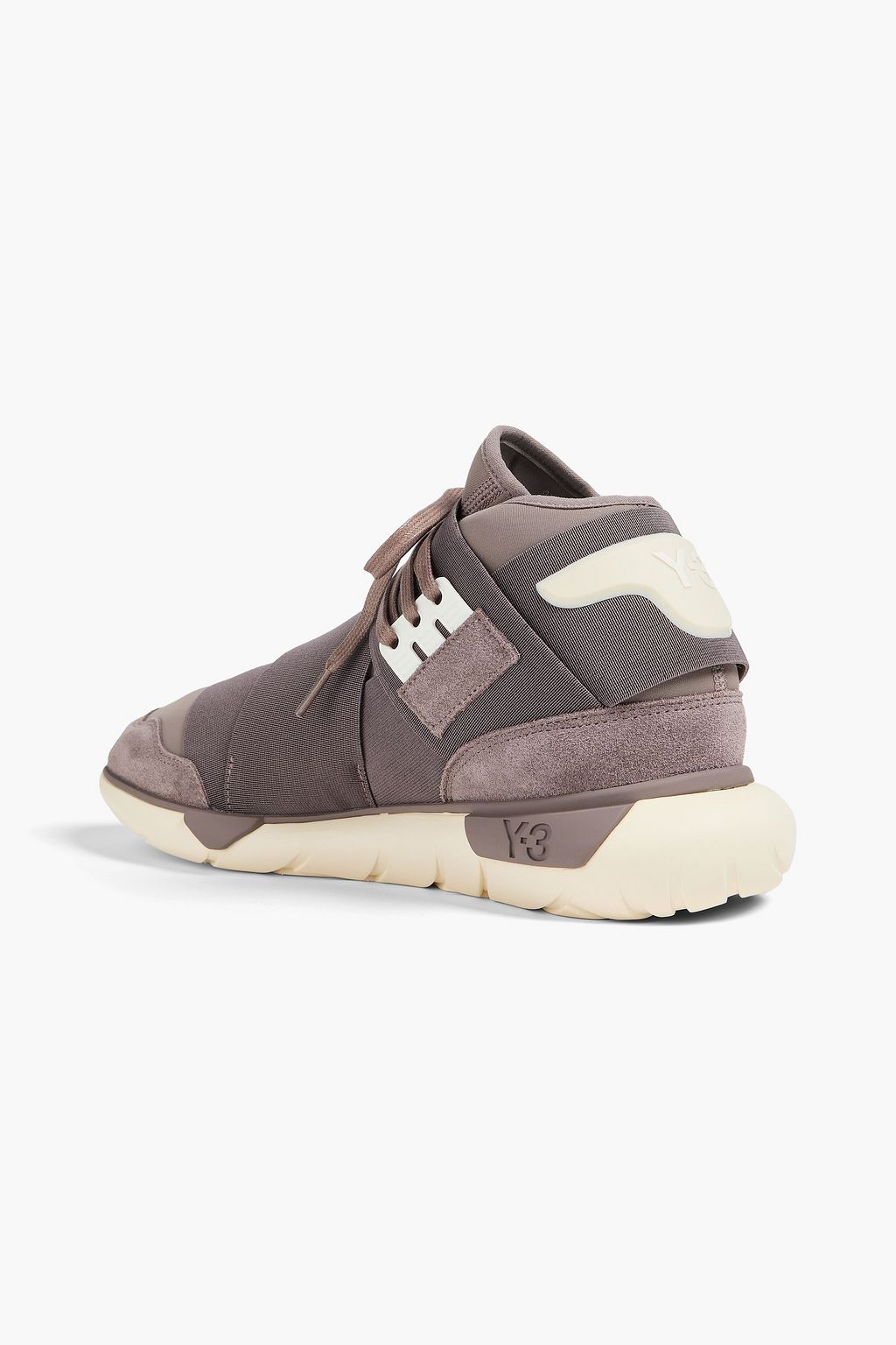 Y-3 Qasa suede-trimmed neoprene high-top sneakers