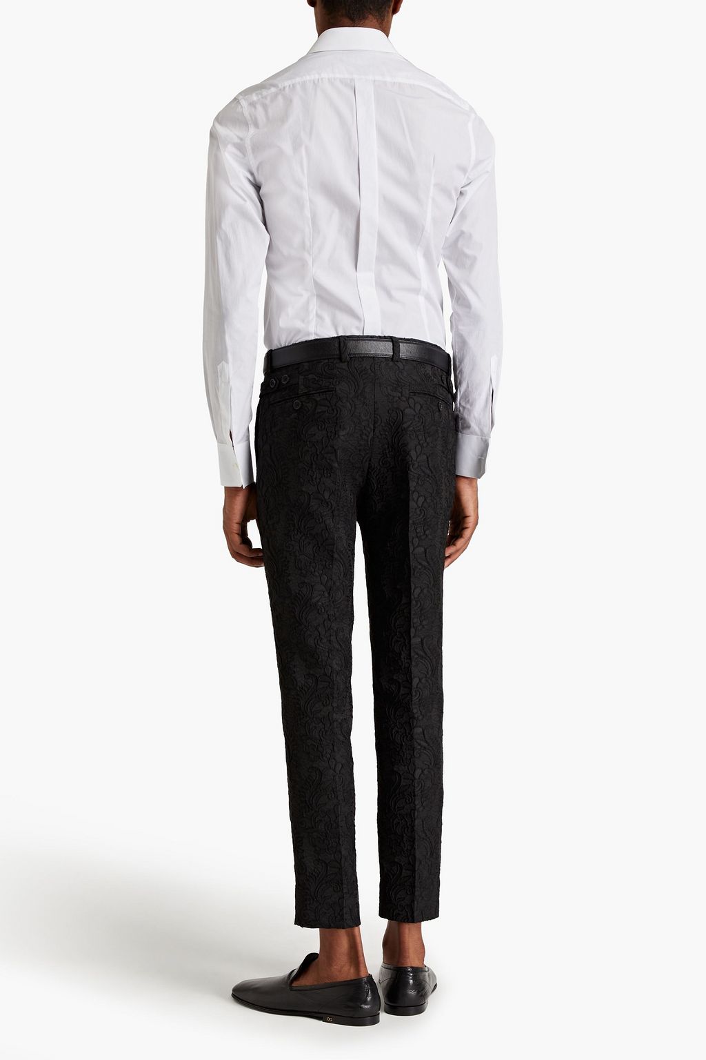 DOLCE&GABBANA Hose mit schmalem Bein aus glänzendem Jacquard