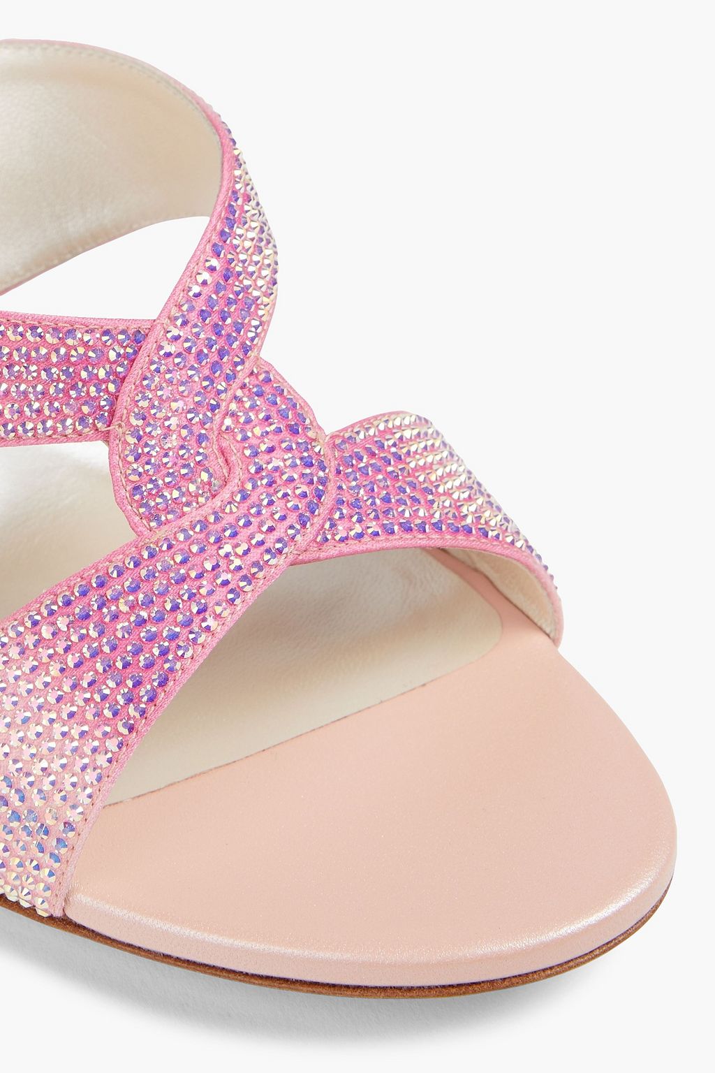RENE' CAOVILLA Maela crystal-embellished satin mules