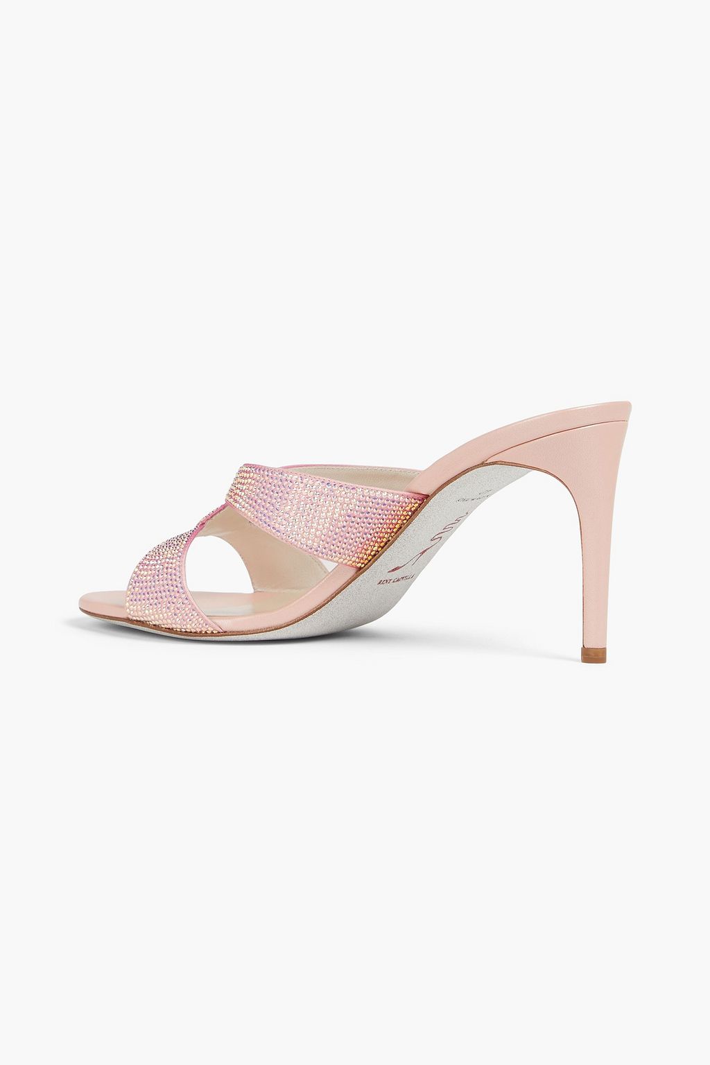 RENE' CAOVILLA Maela crystal-embellished satin mules