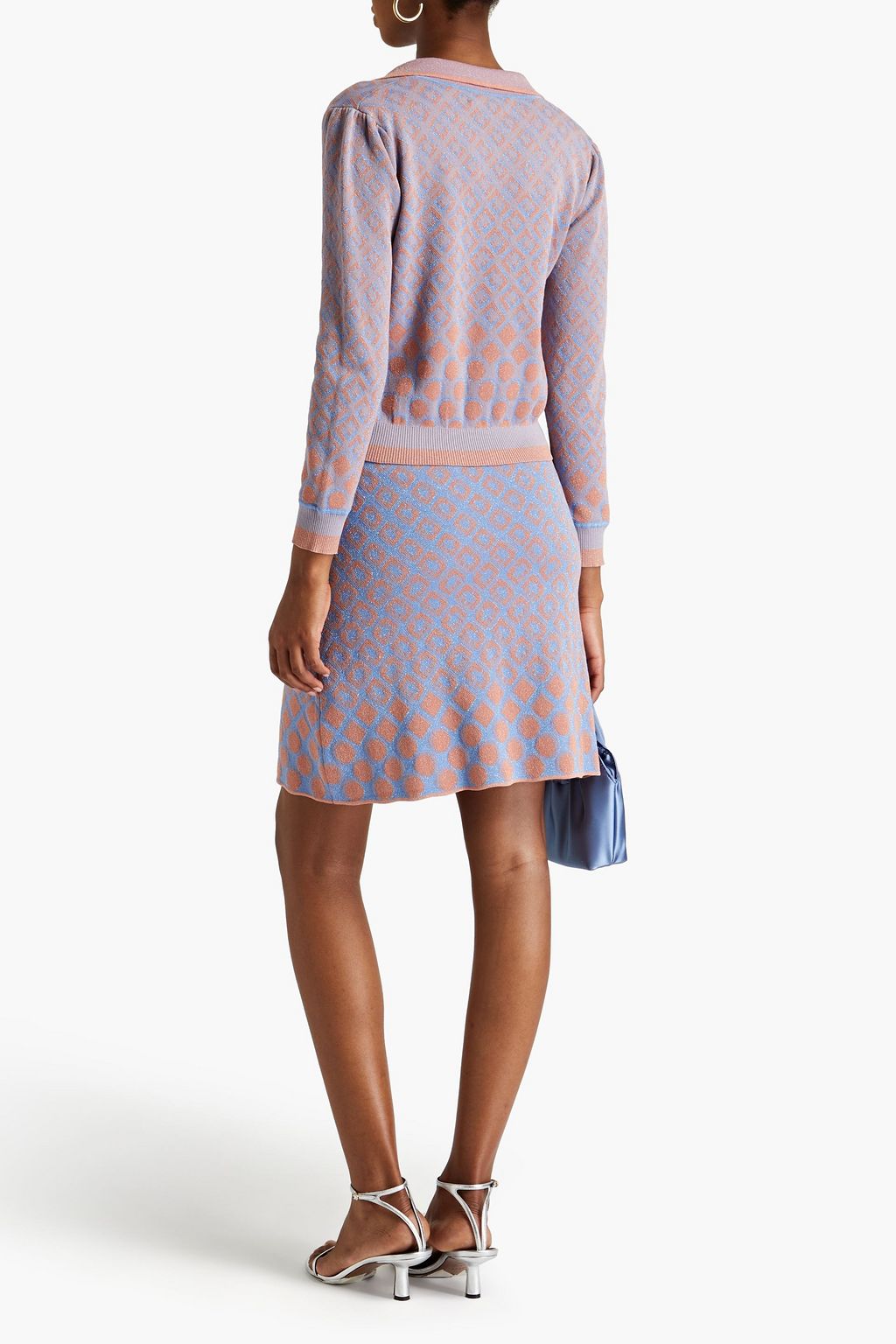DIANE VON FURSTENBERG ジャカードニットコットン混 セーター メタリック