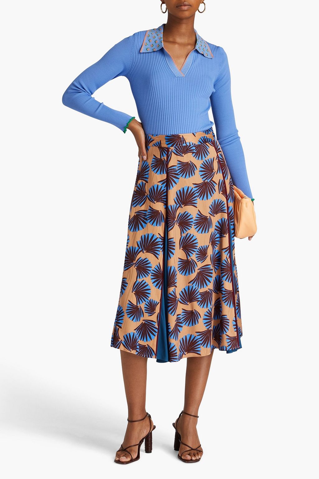 DIANE VON FURSTENBERG リブ編みニット ポロセーター