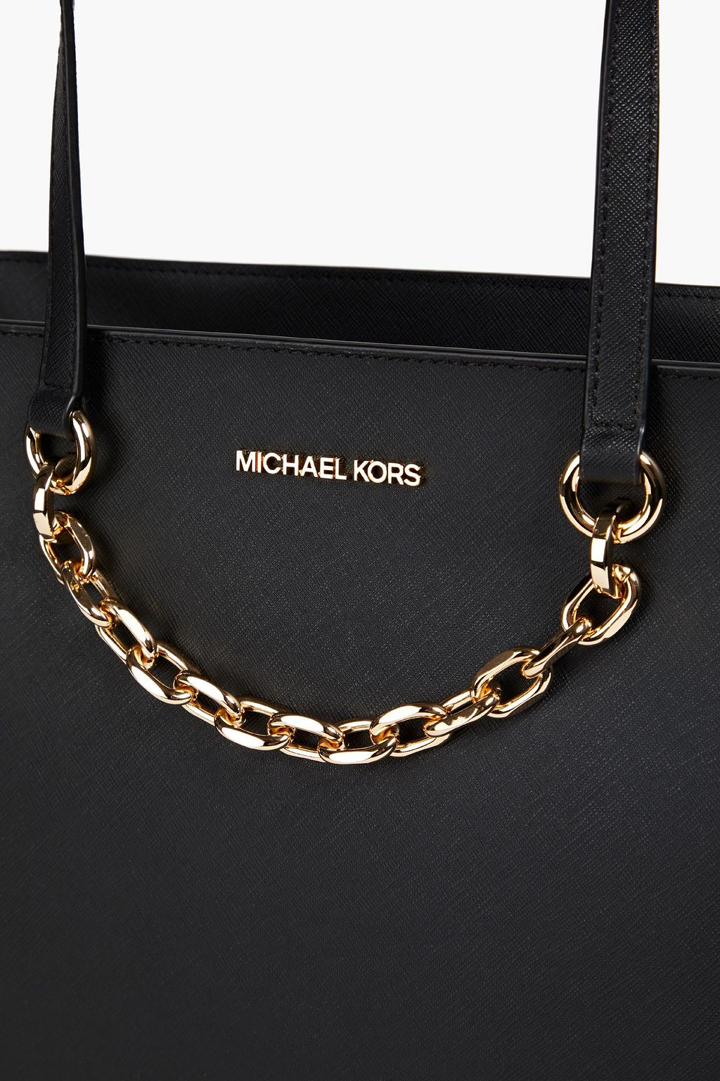 MICHAEL MICHAEL KORS Jet Set chain-embellished faux textured-leather tote