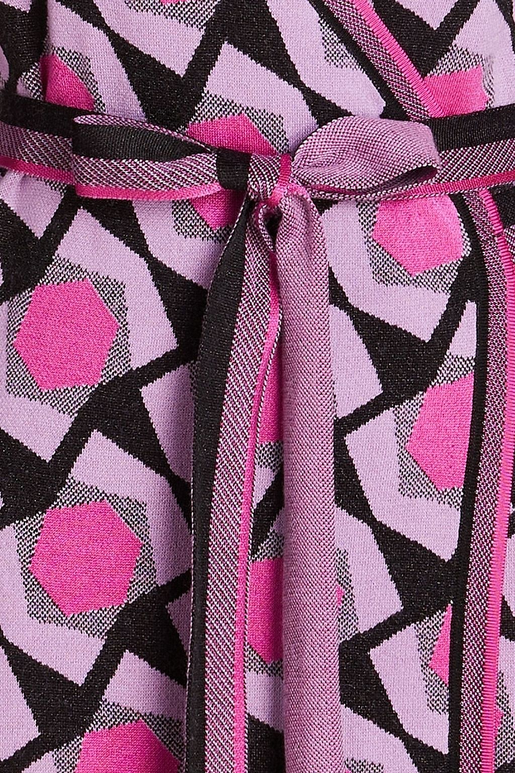 DIANE VON FURSTENBERG ジャカードニット ラップブラウス メタリック