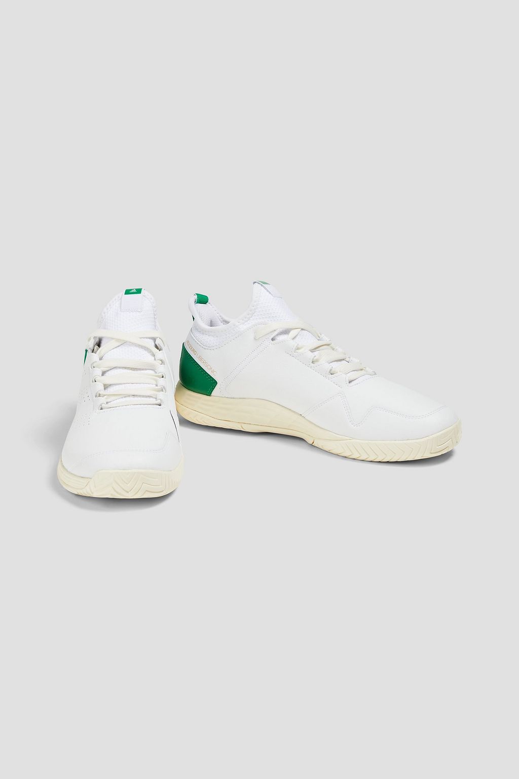 ADIDAS Adizero Ubersonic 4 faux leather and stretch-knit sneakers