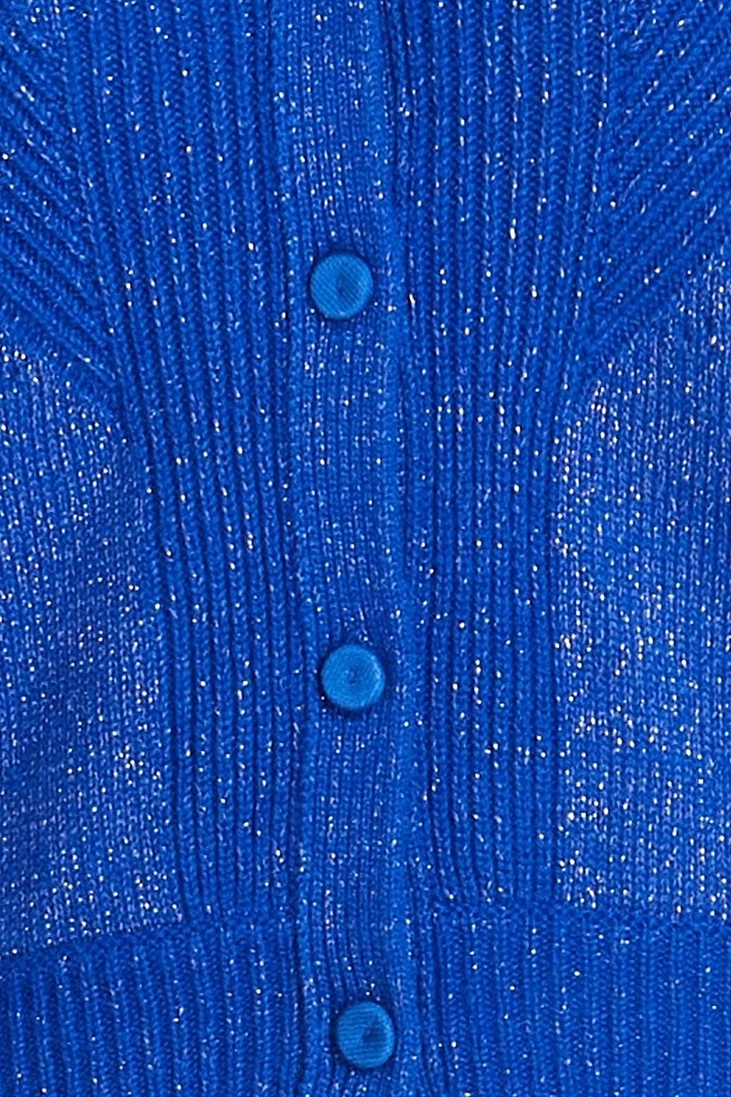 DIANE VON FURSTENBERG ウール混 カーディガン 透かし編みトリム メタリック