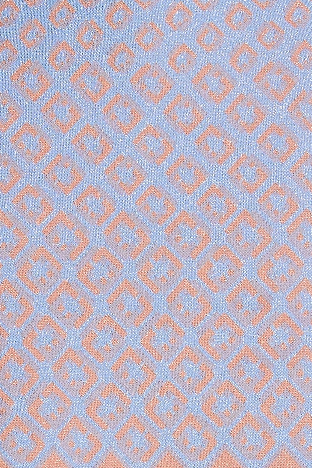 DIANE VON FURSTENBERG تنورة قصيرة من نسيج محبوك بنمط جاكار بلون ميتاليك