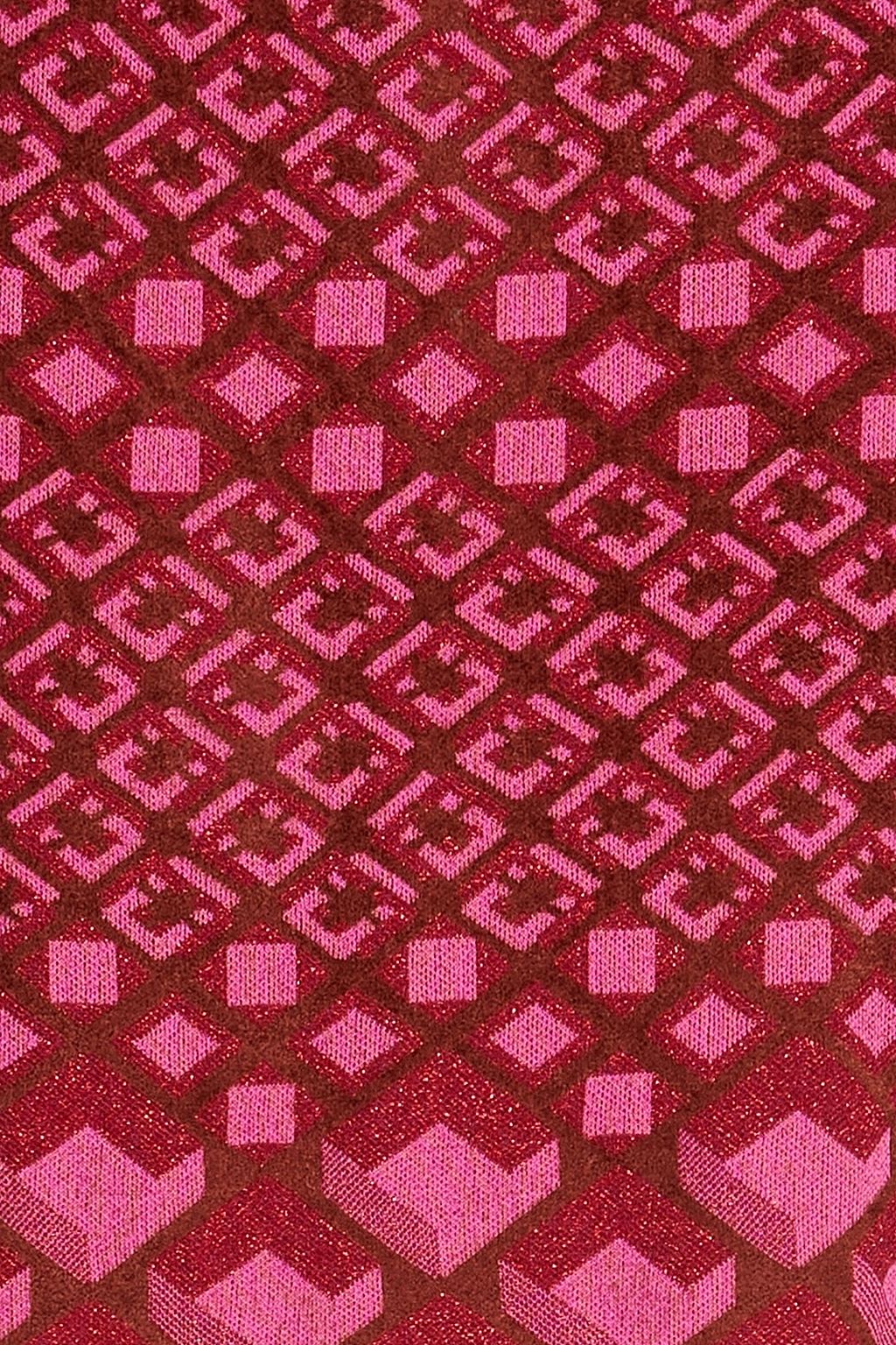 DIANE VON FURSTENBERG تنورة ضيقة قصيرة من نسيج محبوك بنمط جاكار بلون ميتاليك