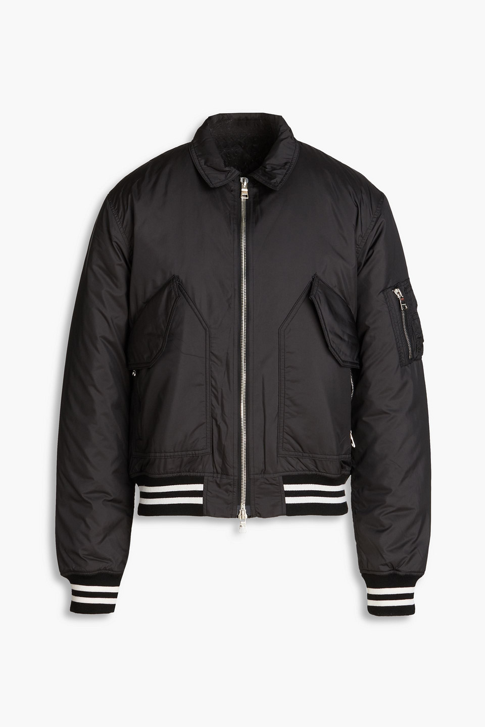 Balmain Shell Bomber Jacket In Black