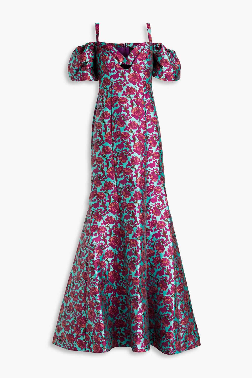 ZAC POSEN Cold shoulder jacquard gown THE OUTNET
